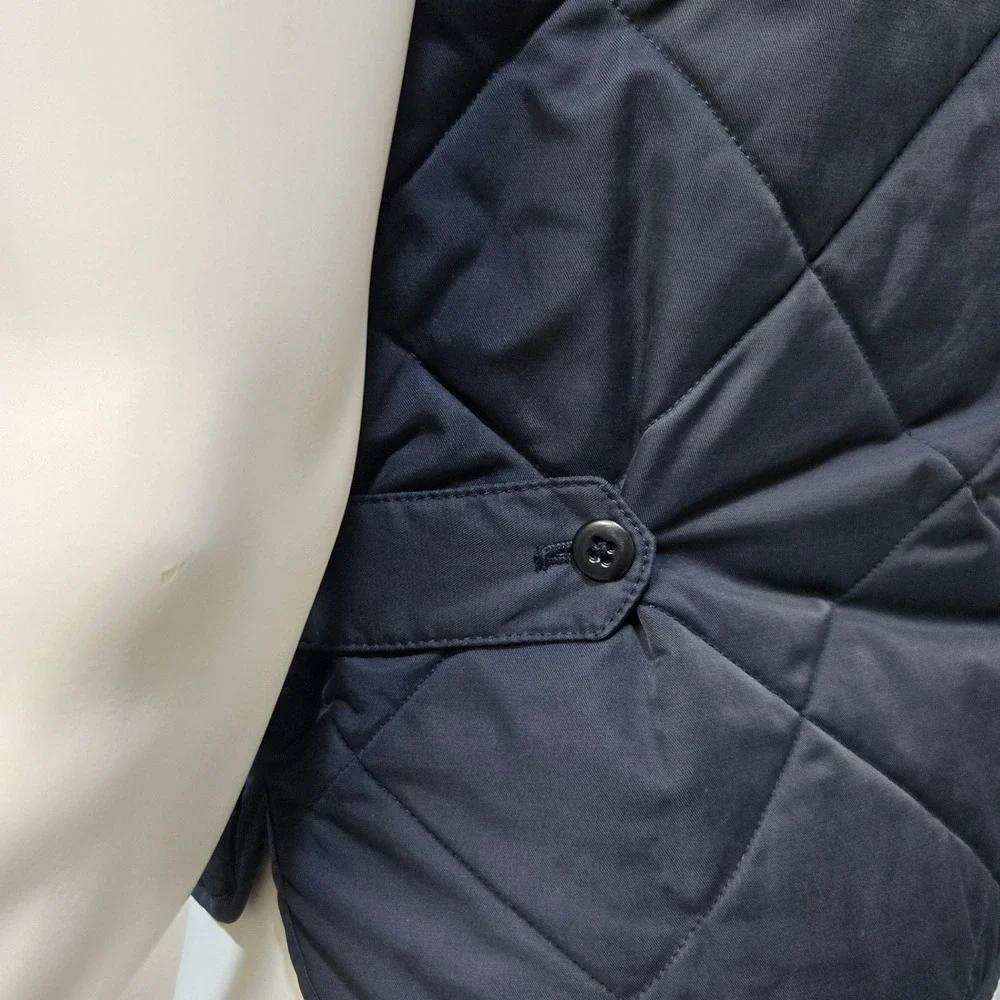 J.Crew Quilted Vest Men's Small Thermore Navy Military Utility Preppy Full Zip